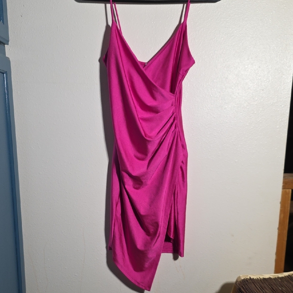 Elegant Asymmetrical Pink Dress